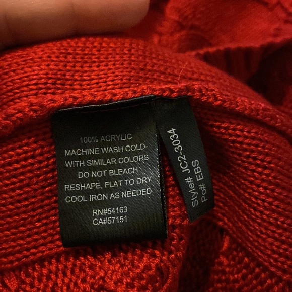 Jessica Howard Red Knit Sweater Dress 3/4 Sleeve - Picture 3 of 5